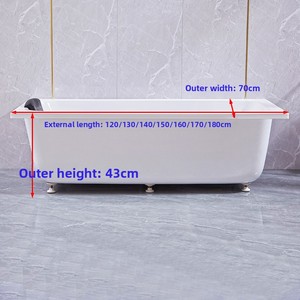 Sang trọng hiện đại đơn giản ngâm Acrylic miễn phí-đứng hình chữ nhật dành cho người lớn màu trắng phòng tắm bồn tắm - Product Image 5