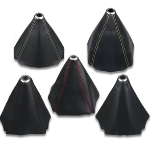 Universal PU Leather Car <b>Gear</b> Shift Collars Auto Manual Stick Shifter <b>Knob</b> Boot Cover Gaiter Accessories - Product Image 5