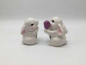 Ensemble d'ustensiles à sel et à poivre en céramique, forme d'œuf de pâques et de <span class=keywords><strong>lapin</strong></span>, prise personnalisée - Product Image 2