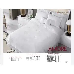Juego de Edredón Doble Amore, Diseño de Corazones en Algodón, Tamaño Matrimonial, Estilo Clásico, Ropa de Cama para Toda Temporada - Product Image 3