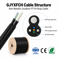Câble de branchement FTTH extérieur UKCC GJYXFCH GJYXCH avec options de messagerie en FRP et en acier pour réseau de télécommunications