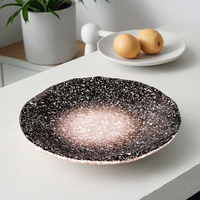 Jeux de vaisselle avec assiettes rondes classiques 100% et en mélamine, vaisselle en plastique noir, 1 pièce