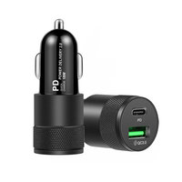 Chargeur de voiture à charge rapide 20W Type C PD, certifié CE ROHS, avec double port USB QC3.0 3.1, 36W, en alliage d'aluminium, pour téléphones mobiles - Vente chaude