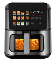 Friteuse à air numérique électrique 12-en-1 de 8 L avec écran couleur et fenêtre pour usage domestique
