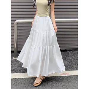 Jupe midi décontractée en mousseline unie de style français, taille haute, nouvelle collection été 2025 pour femme, Design Sense - Product Image 4