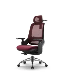 Chaise de bureau de directeur ergonomique grise avec accoudoirs 3D couleur excellente maille matériau PU mobilier de bureau en alliage d'aluminium 3 ans