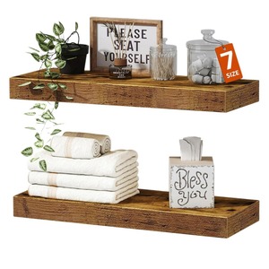 Solid Wood <b>Wall</b> <b>Mounted</b> <b>Shelf</b> Rectangle Multi Layer Storage Rack For Bathroom Bedroom Durable Decorative Organizer - Product Image 3