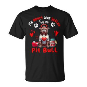 Mi corazón fue robado por mi camiseta Pit Bull Valentine Dog Owner Lover - Product Image 1