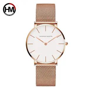 汉娜·马丁手表工厂直径36毫米日本石英防水女士手表米兰网带女式手表