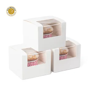 OOLIMA Factory Direct Sale 12 Pieces Individual Cupcake Boxes Single Cupcake