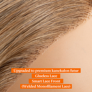 Perruques DEPONE en Fibre Synthétique Premium Pré-coupées, Perruque Blonde en Cheveux Kanekalon, Perruque Mono en Monofilament de Dentelle pour Femmes - Product Image 2