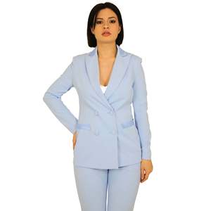 Women's Jacket Sky Color Double Breasted <b>Blazer</b> Suit <b>Set</b> Formal Wear - Product Image 6