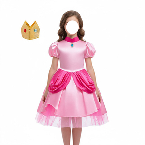 Costume da Principessa Peach Rosa per TV e <span class=keywords><strong>Film</strong></span> <span class=keywords><strong>di</strong></span> Pasqua, Abito da Ballo per Bambine, Vestito da Principessa per Halloween, Carnevale, Cosplay, Festa <span class=keywords><strong>di</strong></span> Compleanno - Product Image 3