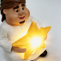 Décorations en résine, statues islamiques musulmanes, étoiles et lunes lumineuses, petites figurines du Ramadan