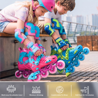 Patins à roulettes ajustables LightUp pour enfants avec roues lumineuses en PU, idéaux pour les garçons et les filles débutants en roller