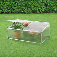 Mini serre en aluminium d'extérieur, mini serre en polycarbonate, bac surélevé pour jardin, cour, maison, 100x60x40cm