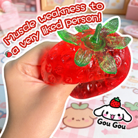 Nouvel Arrivage Jouet à Presser Fraise Transparent en TPR, Jouet Sensoriel Anti-Stress en Gelée, Cadeau de Fête, Faible MOQ