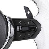 Volant en fibre de carbone en cuir semi-perforé blanc pour BMW F10 F20 F30 M3 F80 M4 F82 M2 F87 M5 F90 M6 F06 F12 F13 E90 E92