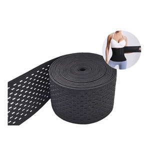Stock buen precio 50mm negro transparente tejido correas elásticas pantalones cortos de ciclismo malla poliéster cincha banda para moldeadores de cuerpo - Product Image 2