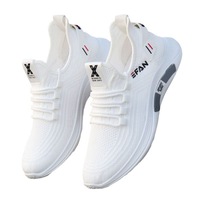 Chaussures de Sport pour Hommes 2023, Nouveau Modèle KJ Populaire, Chaussures d'Été Respirantes en Maille Blanche à Lacets, Amortissantes et Tendance