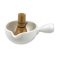 Bol en céramique Chasen Chawan fabriqué à la main avec étiquette personnalisée OEM avec kit Matcha à long manche