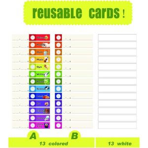 Tabla de horarios diarios de bolsillo, 13x36 pulgadas, vertical, para gestión del tiempo, regreso a clases, tablero de calendario rectangular azul - Product Image 2
