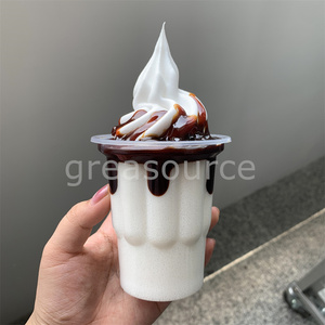 Modelo de simulación de helado de 8.3oz con forma de vórtice americano, hecho a mano de plástico, en varios colores, para decoración de tiendas de postres. - Product Image 4