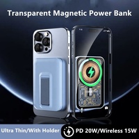 Nouvelles banques d'alimentation en alliage d'aluminium de haute qualité batterie de secours magnétique Powerbank 5000mAh chargeur de téléphone sans fil magnétique