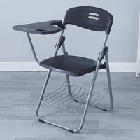 Chaise d'école en plastique moderne empilable ergonomique Tablette d'écriture Livre Net Confortable Durable Chaise de formation de bureau Salle de classe