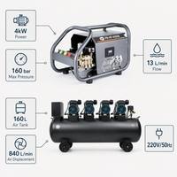 Système d'équipement de lavage de voitures intégré avec compresseur d'air silencieux et nettoyeur haute pression pour les ateliers de detailing automobile