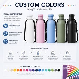 Bouteille d'eau isotherme en acier inoxydable à double paroi de 500 ml avec logo personnalisé, poignée en corde détachable, gourde isotherme portable pour le sport et la gym - Product Image 2