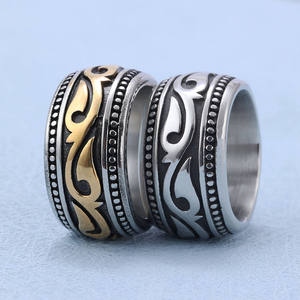 Bague de bijouterie à la mode pour femmes, bijoux fins, en acier inoxydable, plaqué or, bague de fiançailles, Totem rétro - Product Image 3