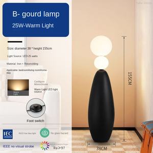 Lámpara de Pie LED E27 de Estilo Moderno para Decoración del Hogar, Sala de Estar o Dormitorio, Diseño Creativo de Calabaza, Altura Ajustable, Impermeable - Product Image 4