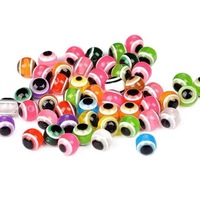 Perles turques en verre soufflé Millefiori ovales rondes de 4 à 10 mm, perles œil de mauvais œil, accessoires de bijoux DIY