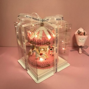 Three in One Cake Boxes Single-layer Double-layer <b>Wedding</b> Cake Box Transparent With Window - Product Image 6