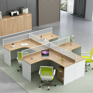 Ekintop Office <b>Desk</b> 4 Person With Partitions Freely Combinable For Office <b>Workstation</b> - Product Image 3