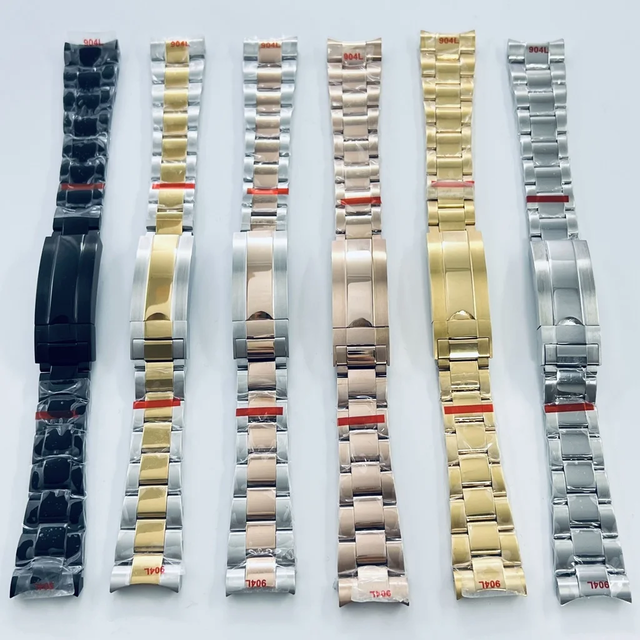 Sterile 20mm Folding Buckle Strap for Men's 40mm Watch Bands Solid Stainless Steel Wristwatch Tools & Parts