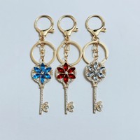 Porte-clés vintage en forme de fleur de cristal, pendentif clé en strass, breloque de sac, porte-clés pour femme, logo personnalisé, cadeau souvenir