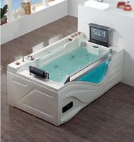À vendre cascade bain à remous en verre à jets pour couples baignoire de massage en acrylique noir