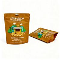 Op maat gemaakte snackstand-up pouch verpakking voor kokoschips, Doypack zak met hanggat
