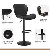 Tabourets de bar pivotants modernes en cuir PU, dossier rembourré, repose-pieds, hauteur réglable, pour comptoir, bar à domicile, salon
