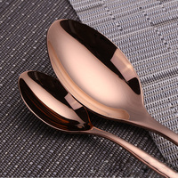 Ensemble de couverts en acier inoxydable rose doré de qualité supérieure, style royal, poli miroir, réutilisable et durable