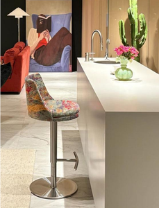 Modern Best-Selling Lightweight Luxury Bar <b>Stools</b> Stainless Steel Industrial Design Swivel Fixed Armrests <b>Leather</b> Cushion Bar - Product Image 1