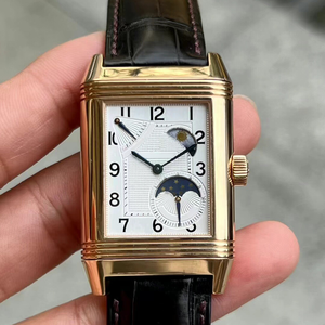 <span class=keywords><strong>Montre</strong></span> mécanique <span class=keywords><strong>de</strong></span> luxe rétro classique Jaegeer, bracelet en cuir, réversible, mouvement miniature, cadeau pour la Saint-Valentin - Product Image 2