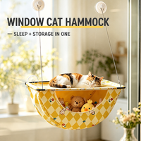 Hamac et lit-caverne pour chat à suspendre à la fenêtre, avec ventouses puissantes, amovible, lavable et pliable