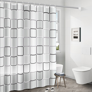 <span class=keywords><strong>Rideau</strong></span> <span class=keywords><strong>de</strong></span> Douche Étanche en PEVA, Design Géométrique Transparent, pour Bain et <span class=keywords><strong>Salle</strong></span> <span class=keywords><strong>de</strong></span> Bain - Product Image 2