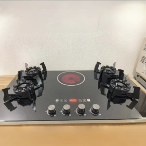 Estufa de 5 Quemadores, 4 de <span class=keywords><strong>Gas</strong></span> <span class=keywords><strong>y</strong></span> 1 Eléctrico, <span class=keywords><strong>Encimera</strong></span> Integrada, Función Dual, Vidrio Templado, Múltiples Hornillas - Product Image 1