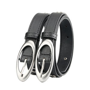 Ceinture en cuir <span class=keywords><strong>noir</strong></span> classique Style Vintage ceinture à boucle en alliage d'argent ovale avec rivets étoile lune pour <span class=keywords><strong>pantalon</strong></span> <span class=keywords><strong>femme</strong></span> - Product Image 4