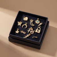 Breloque diamant en zircone cubique CZ, petit pavé papillon, serrure à clé papillon, en forme de cœur, pièces, CZ8109