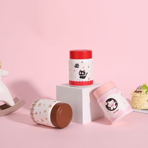 <b>Cute</b> Mini Stainless Steel Insulated Cup Portable Travel Mug For Outdoor Use Round Design With Cartoon Patterns - Product Image 2